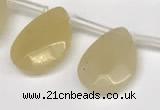 CTR693 Top drilled 12*16mm faceted briolette yellow aventurine beads