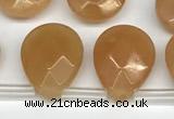 CTR695 Top drilled 12*16mm faceted briolette yellow aventurine beads