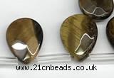 CTR700 Top drilled 12*16mm faceted briolette yellow tiger eye beads