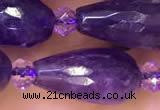 CTR711 15 inches 8*16mm faceted teardrop amethyst beads