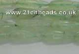 CTR72 15.5 inches 6*16mm faceted teardrop green rutilated quartz beads