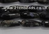 CTR78 15.5 inches 6*16mm faceted teardrop grey opal gemstone beads