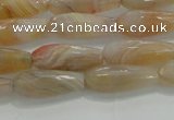 CTR80 15.5 inches 6*16mm faceted teardrop yellow agate beads