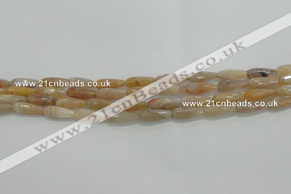 CTR80 15.5 inches 6*16mm faceted teardrop yellow agate beads