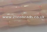 CTR84 15.5 inches 6*16mm faceted teardrop peach stone beads