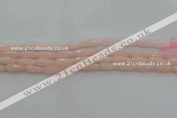 CTR84 15.5 inches 6*16mm faceted teardrop peach stone beads