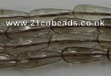 CTR85 15.5 inches 6*16mm faceted teardrop smoky quartz beads