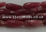 CTR86 15.5 inches 6*16mm faceted teardrop strawberry quartz beads