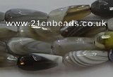 CTR87 15.5 inches 6*16mm faceted teardrop grey botswana agate beads