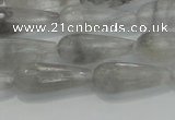 CTR90 15.5 inches 8*20mm faceted teardrop cloudy quartz beads