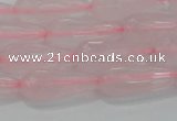 CTR91 15.5 inches 8*20mm faceted teardrop rose quartz beads