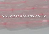 CTR91 15.5 inches 8*20mm faceted teardrop rose quartz beads