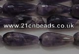 CTR94 15.5 inches 8*20mm faceted teardrop dogtooth amethyst beads