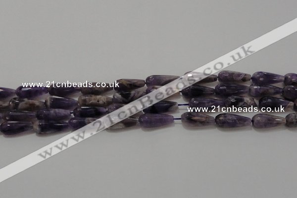 CTR94 15.5 inches 8*20mm faceted teardrop dogtooth amethyst beads