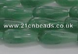 CTR97 15.5 inches 8*20mm faceted teardrop green aventurine beads