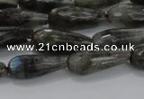 CTR99 15.5 inches 8*20mm faceted teardrop labradorite beads