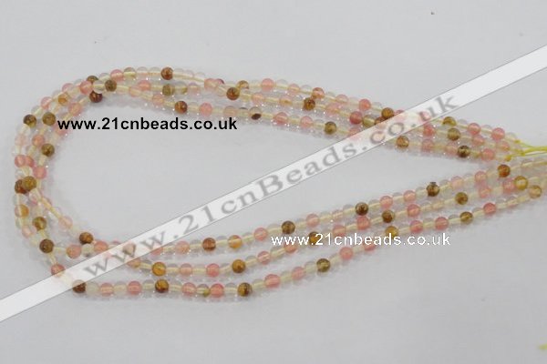 CTS01 15.5 inches 4mm round tigerskin glass beads wholesale