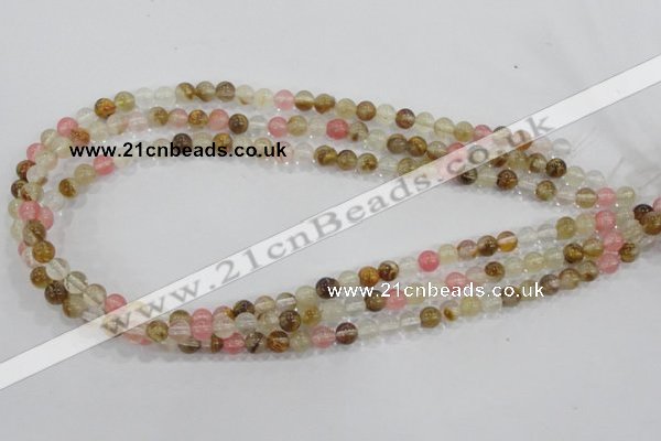 CTS02 15.5 inches 6mm round tigerskin glass beads wholesale