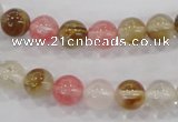 CTS03 15.5 inches 8mm round tigerskin glass beads wholesale