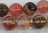 CTS07 15.5 inches 16mm round tigerskin glass beads wholesale