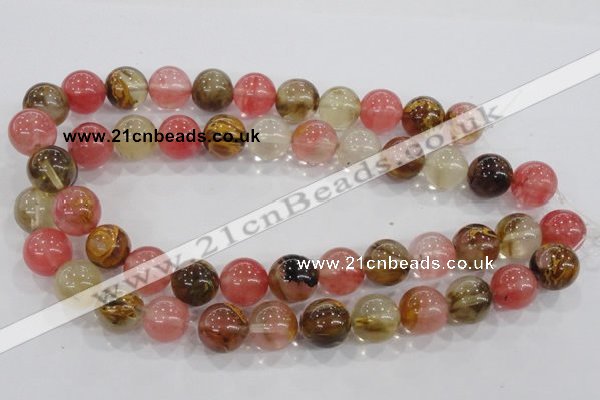 CTS07 15.5 inches 16mm round tigerskin glass beads wholesale