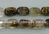 CTS56 15.5 inches 8*14mm nugget tigerskin glass beads wholesale