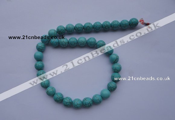 CTU02 15.5 inches 6mm round blue turquoise strand beads Wholesale