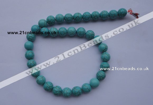 CTU04 15.5 inches 10mm round blue turquoise strand beads Wholesale