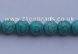 CTU05 15.5 inches 12mm round blue turquoise strand beads Wholesale