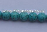 CTU06 15.5 inches 14mm round blue turquoise strand beads Wholesale