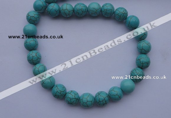 CTU07 15.5 inches 16mm round blue turquoise strand beads Wholesale