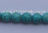 CTU08 15.5 inches 18mm round blue turquoise strand beads Wholesale