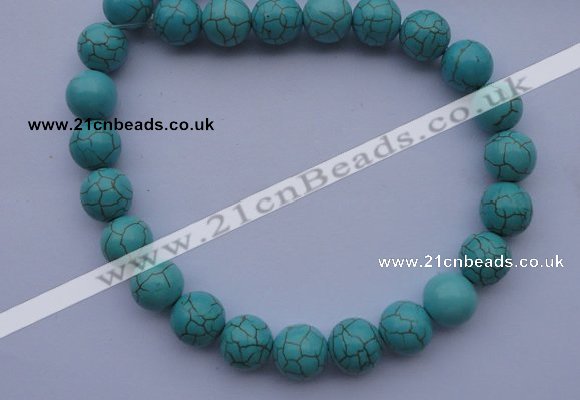 CTU08 15.5 inches 18mm round blue turquoise strand beads Wholesale