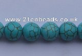 CTU09 15.5 inches 20mm round blue turquoise strand beads Wholesale