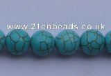 CTU09 15.5 inches 20mm round blue turquoise strand beads Wholesale