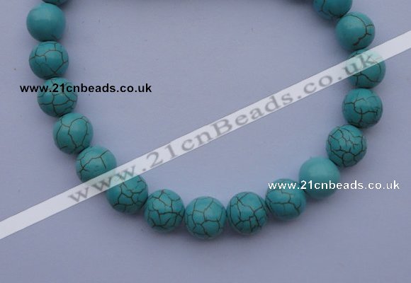 CTU09 15.5 inches 20mm round blue turquoise strand beads Wholesale