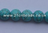 CTU10 15.5 inches 25mm round blue turquoise strand beads Wholesale