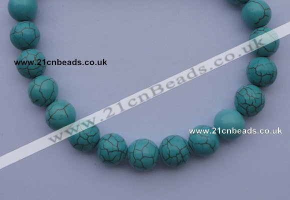 CTU10 15.5 inches 25mm round blue turquoise strand beads Wholesale