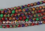 CTU1050 15.5 inches 4mm round synthetic turquoise beads wholesale