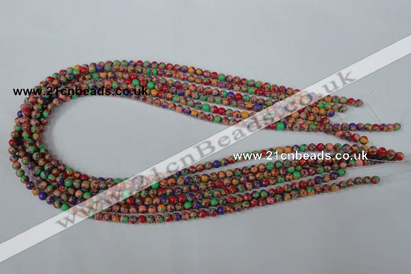 CTU1050 15.5 inches 4mm round synthetic turquoise beads wholesale