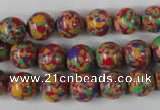 CTU1053 15.5 inches 10mm round synthetic turquoise beads wholesale