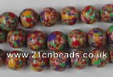 CTU1053 15.5 inches 10mm round synthetic turquoise beads wholesale