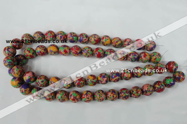 CTU1055 15.5 inches 14mm round synthetic turquoise beads wholesale