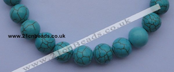 CTU11 15.5 inches 30mm round blue turquoise strand beads Wholesale