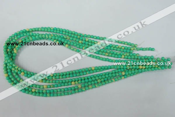 CTU1160 15.5 inches 4mm round synthetic turquoise beads wholesale