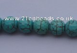 CTU12 15.5 inches 8mm faceted round blue turquoise beads Wholesale