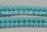 CTU1209 15.5 inches 3mm round synthetic turquoise beads