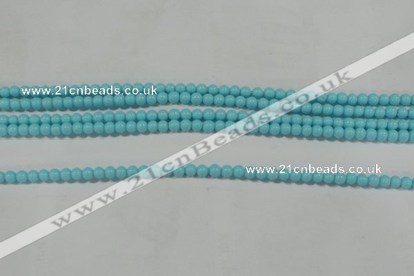 CTU1209 15.5 inches 3mm round synthetic turquoise beads