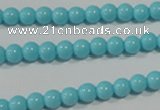 CTU1210 15.5 inches 4mm round synthetic turquoise beads