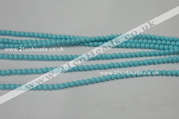 CTU1210 15.5 inches 4mm round synthetic turquoise beads